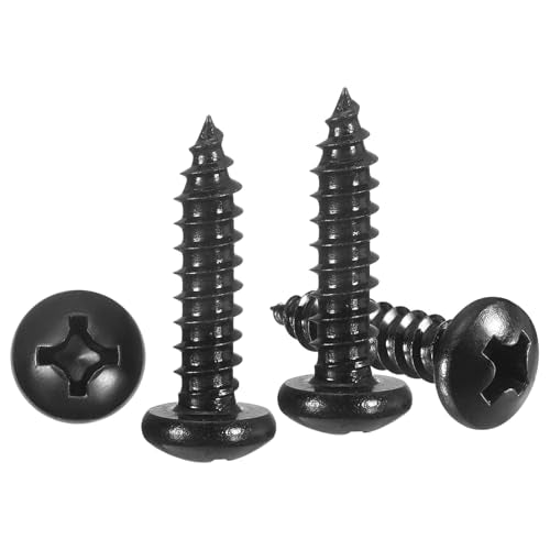 METALLIXITY Phillips Pan Head Self Tapping Screw #7x5/8 100Pcs - color: Black, size: #7x5/8"