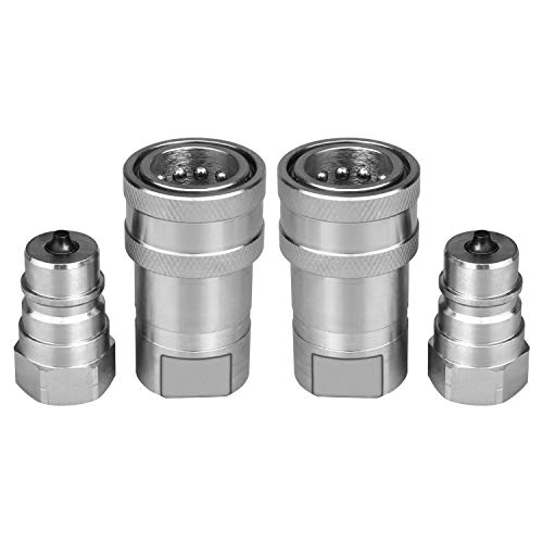 3/8" Ag ISO 5675 Pioneer Hydraulic Quick Connect Couplers with Dust Caps - size: 3/8" NPT Thread + 3/8" ISO 5675 Body