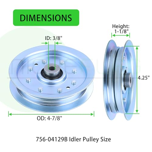 756-04129B Idler Pulley for Cub Cadet 42" 50" RZT 50 LTX1040 Deck - color: A04 1x756-04129B White