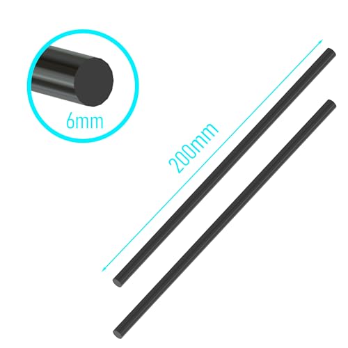 Carbon Fiber Rod, 6mm x 200mm - size: 6mm x 200mm-1PC