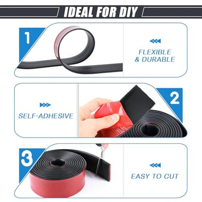 Neoprene Rubber Strips With Adhesive Backing - Self Stick Seal Gasket for Matting Padding - 1" Wide x 1/5" Thick x 10' Long - size: 1" Wide x 1/5" Thick x 10' Long