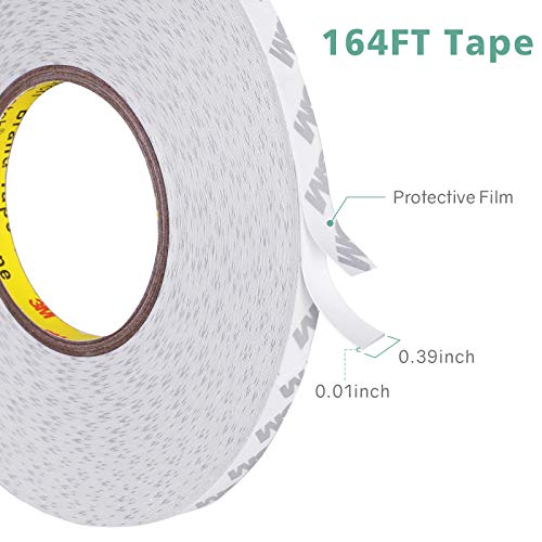 Double Sided Tape Heavy Duty, Super Strong Adhesive, 164ft x 0.39in, 1 Pack - size: ‎164FT (1 Pack)‎