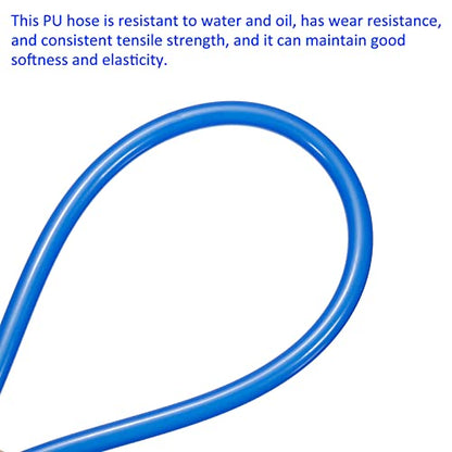 M METERXITY Pneumatic Tubing - Air Compressor PU Line Hose Apply to Water Fluid Transfer(4mm ID x 6mm OD, 11.5 Ft Length, Blue) - size: 11.5 Ft