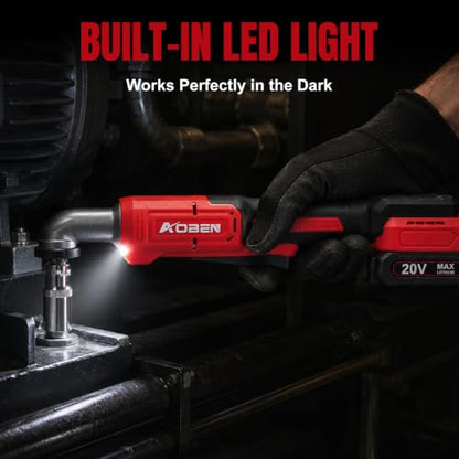 AOBEN Brushless 1/2" Right Angle Impact Wrench for Auto Repair,DIY - color: Burgundy Red
