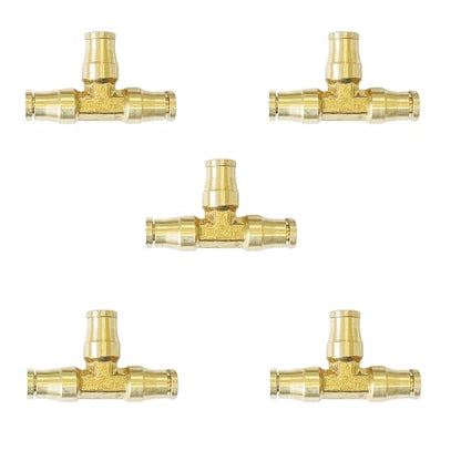 Push to Connect Fittings 1/4" Tube OD Tee Union DOT Air Fittings Air Brake Line Fittings, Air Hose Fittings for Air System, 5pcs - color: DOT Air Fittings Tee, size: 1/4 Inch