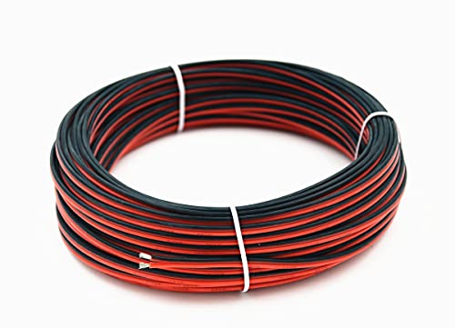 TUOFENG 20 AWG Silicone Wire 30ft 2 Conductor Parallel Hook Up Cable - size: 20 awg 2 parallel lines 15ft