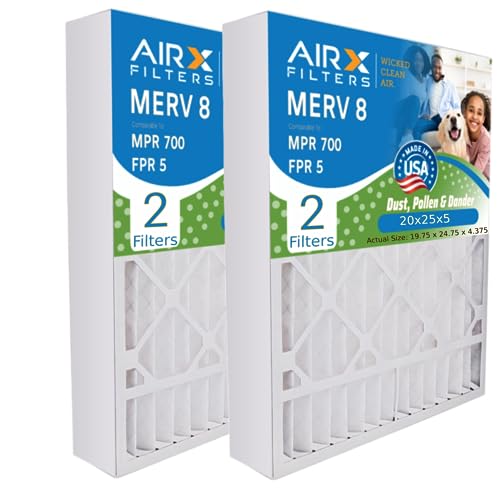 AIRx Filters 20x25x5 Furnace & AC Filter MERV 8 Fits Lennox X6673 2-Pack - size: 20x25x5