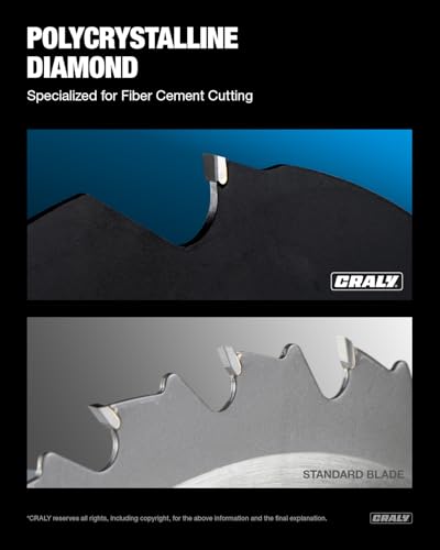 CRALY 7-1/4 Inch 4 Teeth Hardie Fiber Cement Circular Saw Blade, 5/8 Inch Arbor, Polycrystalline Diamond Tipped (PCD), Thin Kerf, Black Ice™, for Laminate Flooring, 3-Pack(C0704FC-3) - size: 7-1/4'', 5/8‘’ arbor, 4T*3