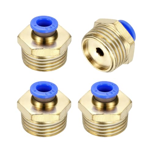 4Pcs Pneumatic Push to Connect Fitting Fit 6mm OD Tube 1/2 G Male - size: 6mm OD x 1/2 G