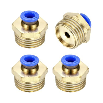 4Pcs Pneumatic Push to Connect Fitting Fit 6mm OD Tube 1/2 G Male - size: 6mm OD x 1/2 G