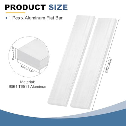 MECCANIXITY Square Aluminum Flat Bar, 1/2" Thick 1-9/16" Width 8" Length 6061 Aluminum Flat Plate, 12 x 40 x 203mm T6511 Solid New Mill Stock for Industrial - size: 1/2" T x 1-9/16" W x 8" L