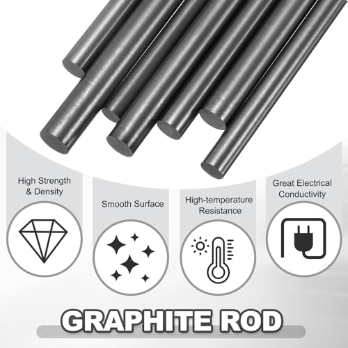 PATIKIL Graphite Rod 2 Pcs Graphite Stirring Rod 300x8mm Cylinder Stick - size: 300x8mm