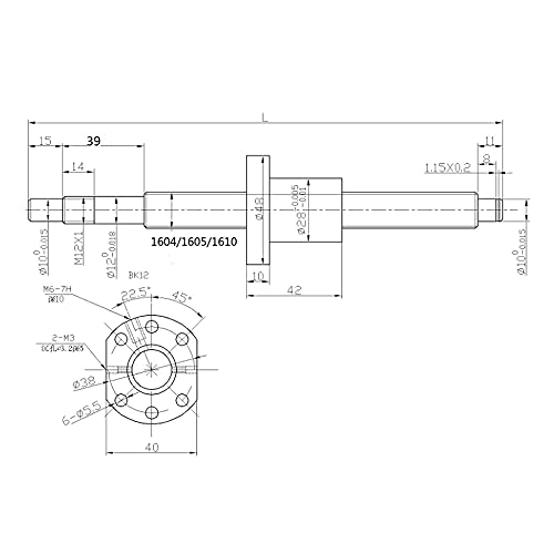 ANWOK 2Pcs Linear Guide Rail HGR20-800mm + 1PCS SFU/RM1605-850mm Anti-Backlash Ballscrew with BF12/BK12 Kit, DSG16H Nut Housing Ball Screw Set for CNC, as Shown, sfu1605-850mm, WMB4158A1 - size: HGR20-800mm+SFU1605-850mm, style: HGR20+SFU1605