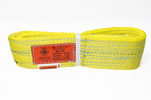 Kennedy Wire Rope & Sling Company 3inches x 5' 2-Ply Twist Eye Polyester Lifting Sling (Various Sizes in Listing) Made in The USA - color: 3" 2-Ply Twist Eye (Type 4), size: 3" x 5'
