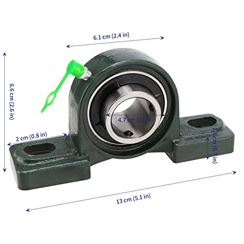 SOUJAP 6 PCS UCP205-16 1 Inch Pillow Block Bearings, Heavy Duty Pillow Block Mounted Ball Bearing with Solid Cast Iron Base, Set Screw Lock