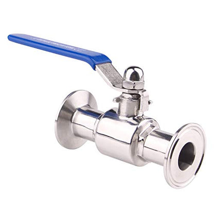 DERNORD 1.5" Tri-Clamp Ball Valve Stainless Steel 304,PTFE Lined. (1 inch Tube OD) - size: 1 inch Tube OD