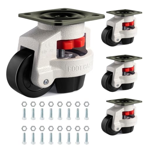 Heavy Duty Machine Retractable Casters - 4400 lbs Per Set - size: 2.5 INCH