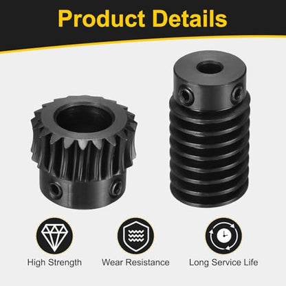 uxcell Worm Gear Set 1 Mod 20T 1:20 Reduction Rate,Gear 12mm,Rod 5mm Bore - size: Gear 12mm, Rod 5mm Bore
