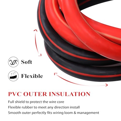 2 Gauge Battery Welding Cable, Red, 5 Feet - color: Red, size: 5 Feet Each w/o Cable Sleeve