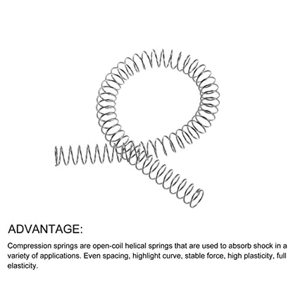 METALLIXITY Compression Springs (1x12mm OD,305mm L) Extension Spring - size: 1mm x 12mm x 305mm