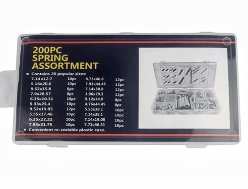 1/2 Sets Spring Assortment kit, 200pcs Heavy Steel Wire-Metal Extension Spring Replacement Kit (2)