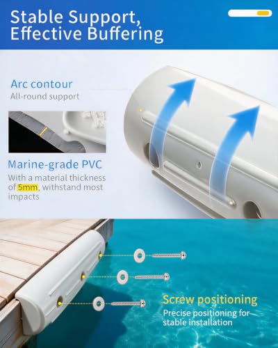 OCEANBROAD Dock Fender Bumpers, 17" Horztial Dock Bumpers for Edge Side - color: White, style: 2 Pack