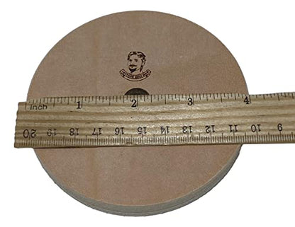 4" Diameter Leather Honing Wheel - Fits 1/2" Arbor - White Compound Included (1/2" Width) - size: 1/2" width