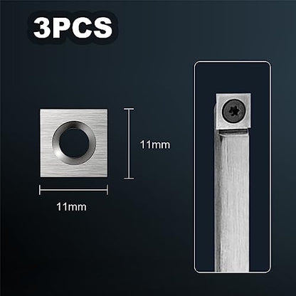 27pcs Carbide Lathe Tools,Tungsten Cutters Inserts Set for Wood Lathe Turning Tools, Include 11 mm Square with Radius, 12 mm and 8.9 mm Round, 30 x 10 mm Diamond, Screwdriver,Screws - size: 27pcs