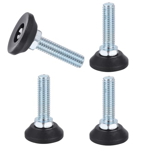 uxcell 3/8"-16 Thread Furniture Feet Levelers, 4Pcs 25mm l Adjustable Furniture Feet Screw in Threaded Leveling Leg Screw on Chair Foot Glides Leveling for Table Chair Cabinet Black - size: 3/8"-16 25mm