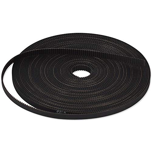 3D Printing GT2 Timing Belt, Zeelo 5 Meters (16.4ft) GT2 Open Timing Belt 2mm Pitch 6mm Width Rubber Fiberglass Fit for RepRap Prusa Mendel Rostock CR-10 Ender 3 3D Printers - Black - color: 5M