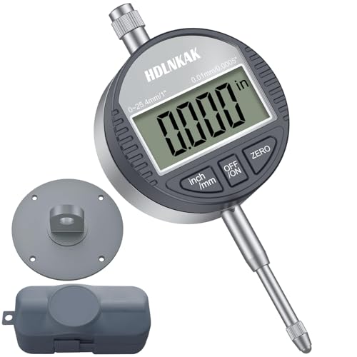 HDLNKAK Digital Dial Indicator Gauge 1"/25.4mm, Resolution: 0.0005''/0.01mm - color: 1”Dial Indicator