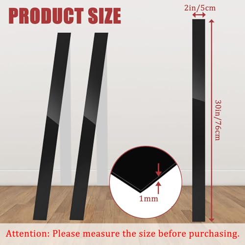 2 Pcs 304 Stainless Steel Strips, Brushed Self Adhesive Strip Metal Trim Strip, Finishing Sheet Metal Strip for Microwave/Oven/Cooktop, 30" Long, 2" Wide Gap Filler for Kitchen Decor-Black - color: Black, size: 2in