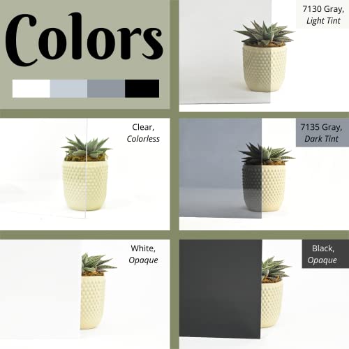 BuyPlastic Polycarbonate Plastic Sheet - 7130 Gray, 1/4" x 12" x 48" - Grey Tinted Transparent Glass Replacement, UV, Weather, and Impact Resistant - size: 1/4" x 12" x 48", style: 7130 Gray