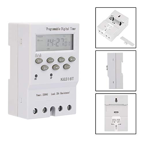 Digital Programmable Timer, Akozon KG316T 220V Microcomputer Time Control Switch Programmable Automatic Digital Timer Switch