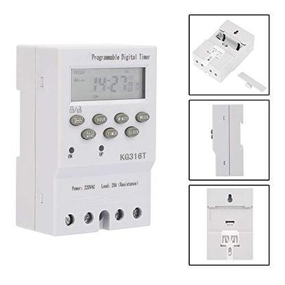 Digital Programmable Timer, Akozon KG316T 220V Microcomputer Time Control Switch Programmable Automatic Digital Timer Switch