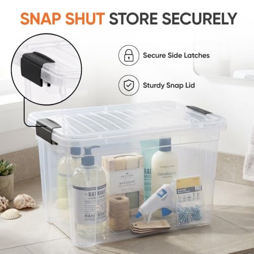 Superio 8.7 Quart Clear Plastic Storage Boxes with Lids, Stackable Organizer Containers, BPA-Free Storage Bins for Home, Office, School & Dorm, 1 Pack - size: 12" x 8.25" x 7.5"