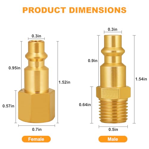 UNWAVER 1/4" NPT Brass Female Air Hose Quick Connect Adapter Kit-20PCS - style: U-QZFM