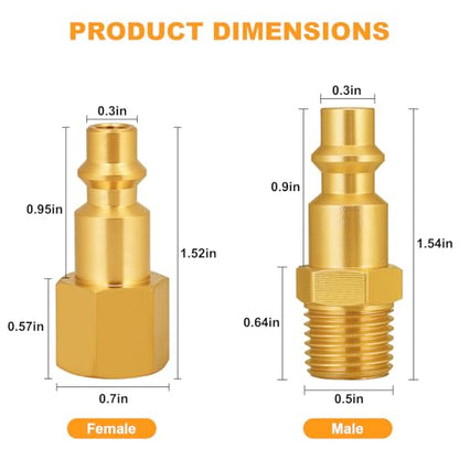UNWAVER 1/4" NPT Brass Female Air Hose Quick Connect Adapter Kit-20PCS - style: U-QZFM