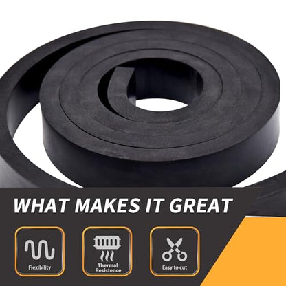 3/8 Inch Thick Neoprene Rubber Strips and Heavy-Duty Solid Rubber Rolls, Sheet for DIY Gasket, Warehouse, Pads, Seals, Weather Stripping, Flooring (2 Inch Wide, 12 Feet Long) - size: 3/8" x 2" x 12', style: Non-Adhesive Backing