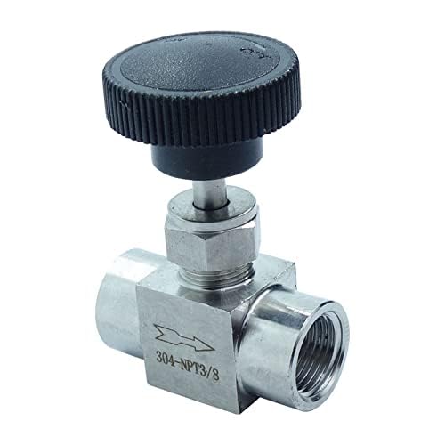 Stainless Steel 304 Instrument Gas Needle Valve 3/8 NPT Female 1000 Psi - size: SS304 3/8 FNPT