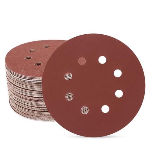 50 PCS 5 Inch 8 Hole Hook and Loop Sanding Discs 320 Grit - style: 320 Grit,50-Pack