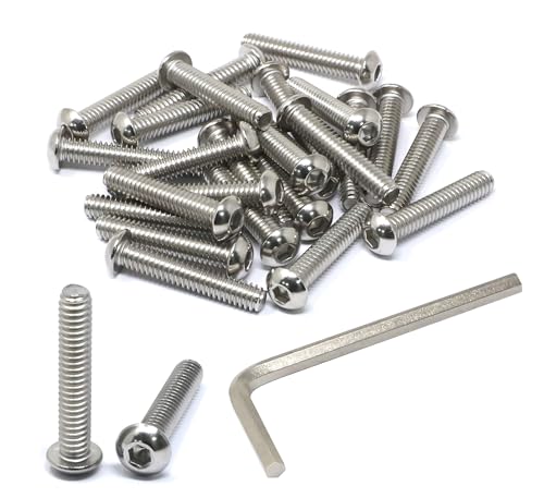 iexcell 25 Pcs 1/4-20 x 1-3/8" Stainless Steel 304 Hex Socket Button Head Cap Screws Bolts Kit - size: 1/4-20 x 1-3/8"