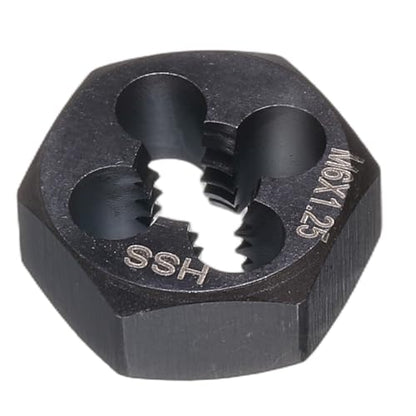 HARFINGTON Hex Threading Die M6 x 1.25 Metric Thread Right Hand High Speed Steel Rethreading Fixed Die Screw Cutting Tapping Repair Tool - size: M6 x 1.25