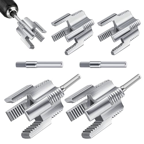 4Pcs PVC Pipe Threader Tool Kit, 1/2'' and 3/4'' Dies Internal & External Threading Tool for Electric Drill, Dual-Function Pipe Thread Cutting Kit for PVC/PPR