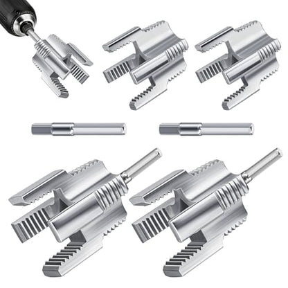 4Pcs PVC Pipe Threader Tool Kit, 1/2'' and 3/4'' Dies Internal & External Threading Tool for Electric Drill, Dual-Function Pipe Thread Cutting Kit for PVC/PPR