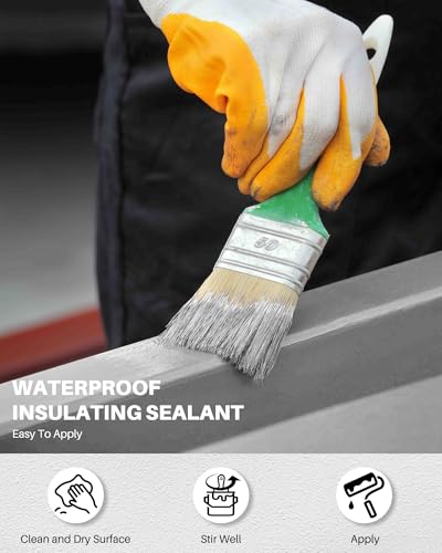 Polyurethane Waterproof Coating, Roof Leak Crack Repair, 1 Gallon, Grey
