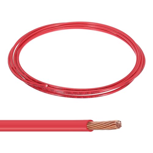 MECCANIXITY THHN Stranded Wire 10 Feet 10AWG Gauge Insulation Building Wire - UL Listed Copper Cable - PVC 600V Electrical Wire for Residential,Commercial,Industrial,Grounding - Red - color: Red, size: 10 Feet x 10 AWG