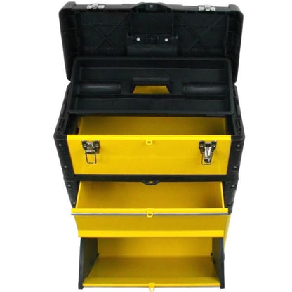 Stalwart 3-in-1 Portable Tool Box on Wheels, Yellow/Black, 20.5x12x28-Inch - style: 3-in-1