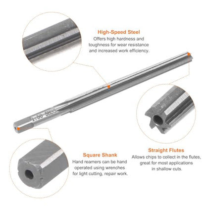 HARFINGTON Tapered Hand Reamers 1:50 5mm Small Dia 6.2mm Big Dia Straight Flute High Speed Steel (HSS) Slope Pin Reamer for CNC Metal Workshop Tools - size: 5mm - 6.2mm