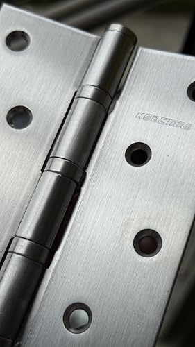 Stainless Steel 6 inch Door Hinges,Heavy Duty Door Hinges Ball Bearing Hinge,6" (152.4mm) x 4" (101.6mm) Exterior Interior Door Hinge，Outer Door Hinge，Square Corners 2 Pack - color: Stainless steel silver